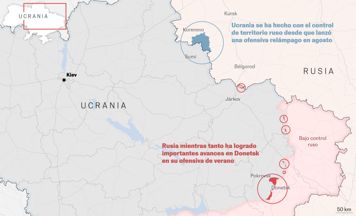 How the war fronts in Ukraine have changed since the start of the Kursk offensive
