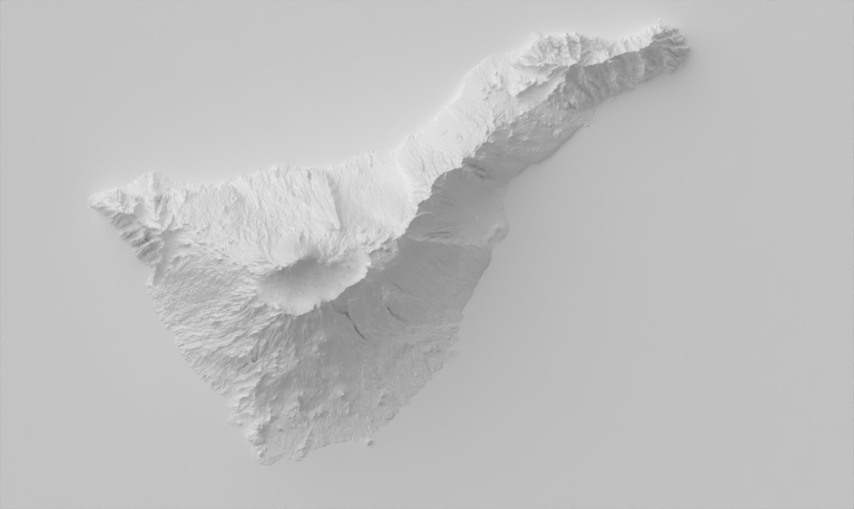 Tenerife relief with no DEM smoothing