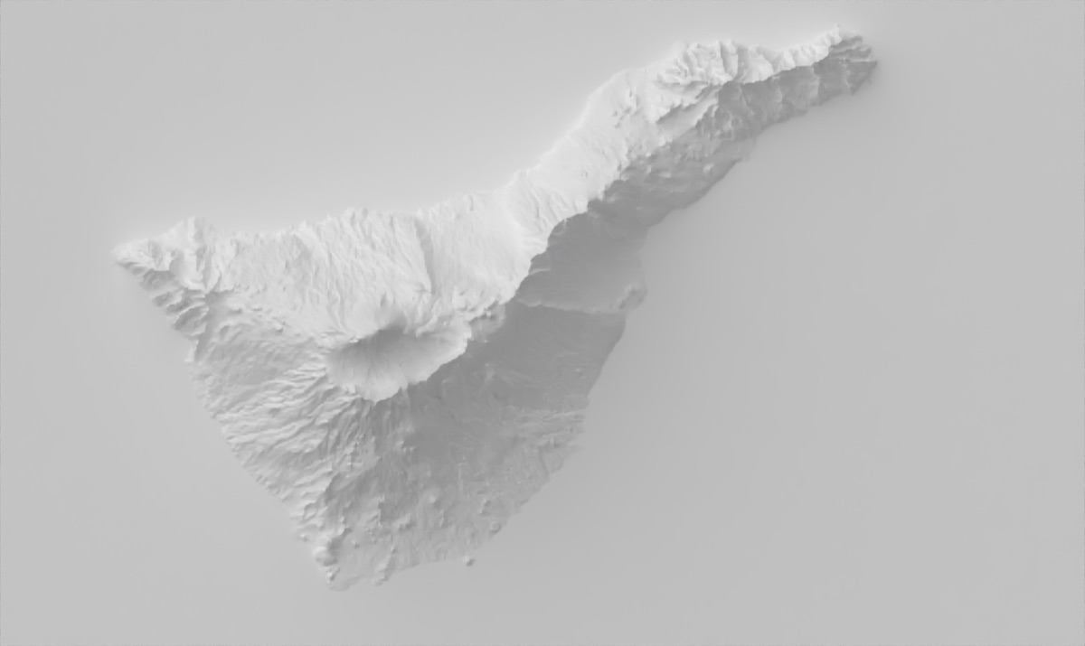 Tenerife relief with DEM smoothing factor 8